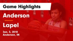 Anderson  vs Lapel Game Highlights - Jan. 3, 2018