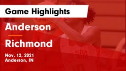 Anderson  vs Richmond  Game Highlights - Nov. 12, 2021