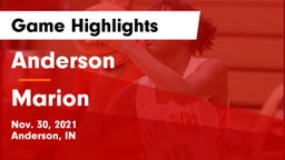 Anderson  vs Marion  Game Highlights - Nov. 30, 2021