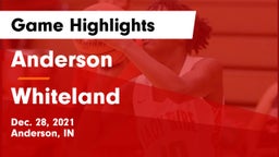 Anderson  vs Whiteland  Game Highlights - Dec. 28, 2021
