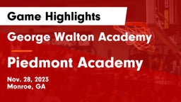 George Walton Academy vs Piedmont Academy Game Highlights - Nov. 28, 2023