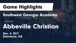 Southwest Georgia Academy  vs Abbeville Christian Game Highlights - Dec. 4, 2017