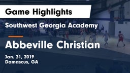Southwest Georgia Academy  vs Abbeville Christian Game Highlights - Jan. 21, 2019