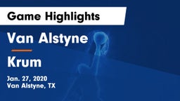 Van Alstyne  vs Krum  Game Highlights - Jan. 27, 2020