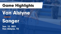 Van Alstyne  vs Sanger  Game Highlights - Jan. 12, 2021