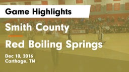 Smith County  vs Red Boiling Springs Game Highlights - Dec 10, 2016