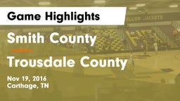 Smith County  vs Trousdale County Game Highlights - Nov 19, 2016