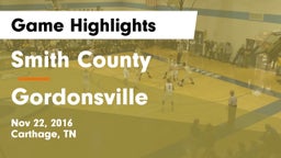 Smith County  vs Gordonsville Game Highlights - Nov 22, 2016