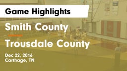Smith County  vs Trousdale County  Game Highlights - Dec 22, 2016