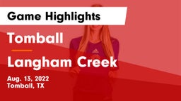Tomball  vs Langham Creek Game Highlights - Aug. 13, 2022