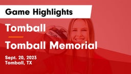 Tomball  vs Tomball Memorial  Game Highlights - Sept. 20, 2023