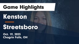 Kenston  vs Streetsboro  Game Highlights - Oct. 19, 2023