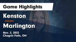 Kenston  vs Marlington  Game Highlights - Nov. 2, 2023