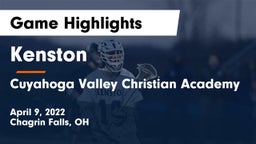 Kenston  vs Cuyahoga Valley Christian Academy  Game Highlights - April 9, 2022