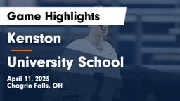 Kenston  vs University School Game Highlights - April 11, 2023