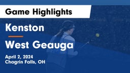 Kenston  vs West Geauga  Game Highlights - April 2, 2024