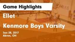 Ellet  vs Kenmore Boys Varsity Game Highlights - Jan 28, 2017