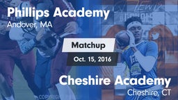 Matchup: Phillips Academy vs. Cheshire Academy  2016