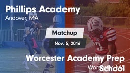 Matchup: Phillips Academy vs. Worcester Academy Prep School 2016