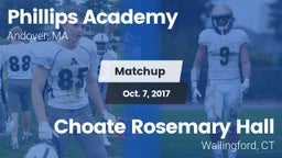 Matchup: Phillips Academy vs. Choate Rosemary Hall  2017