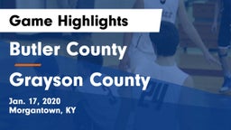 Butler County  vs Grayson County  Game Highlights - Jan. 17, 2020