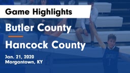 Butler County  vs Hancock County  Game Highlights - Jan. 21, 2020