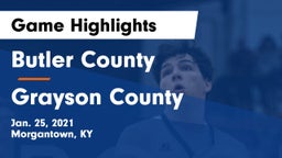 Butler County  vs Grayson County  Game Highlights - Jan. 25, 2021