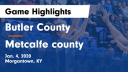 Butler County  vs Metcalfe county Game Highlights - Jan. 4, 2020