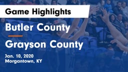 Butler County  vs Grayson County  Game Highlights - Jan. 10, 2020