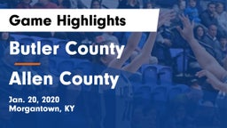 Butler County  vs Allen County Game Highlights - Jan. 20, 2020
