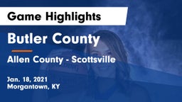 Butler County  vs Allen County - Scottsville  Game Highlights - Jan. 18, 2021