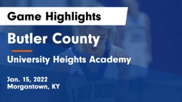 Butler County  vs University Heights Academy Game Highlights - Jan. 15, 2022