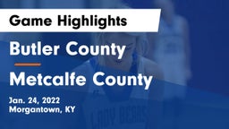 Butler County  vs Metcalfe County  Game Highlights - Jan. 24, 2022