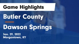Butler County  vs Dawson Springs  Game Highlights - Jan. 29, 2022
