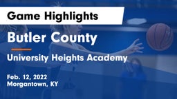 Butler County  vs University Heights Academy Game Highlights - Feb. 12, 2022