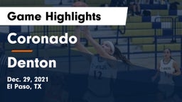 Coronado  vs Denton  Game Highlights - Dec. 29, 2021
