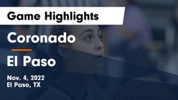 Coronado  vs El Paso  Game Highlights - Nov. 4, 2022