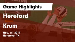 Hereford  vs Krum  Game Highlights - Nov. 16, 2019