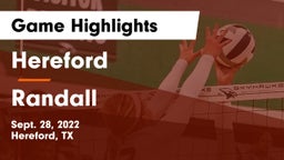 Hereford  vs Randall  Game Highlights - Sept. 28, 2022
