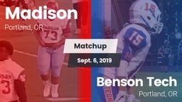 Matchup: Madison  vs. Benson Tech  2019