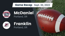 Recap: McDaniel  vs. Franklin  2022