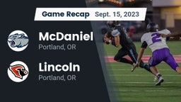 Recap: McDaniel  vs. Lincoln  2023