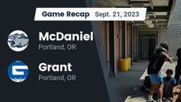 Recap: McDaniel  vs. Grant  2023