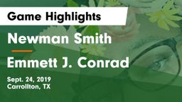 Newman Smith  vs Emmett J. Conrad  Game Highlights - Sept. 24, 2019