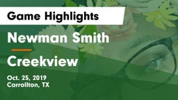 Newman Smith  vs Creekview  Game Highlights - Oct. 25, 2019