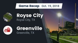 Recap: Royse City  vs. Greenville  2018