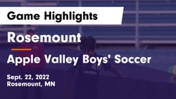 Rosemount  vs Apple Valley Boys' Soccer Game Highlights - Sept. 22, 2022