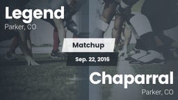 Matchup: Legend  vs. Chaparral  2016