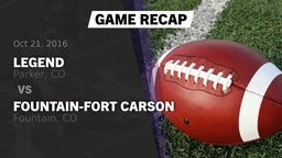 Recap: Legend  vs. Fountain-Fort Carson  2016