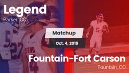 Matchup: Legend  vs. Fountain-Fort Carson  2019